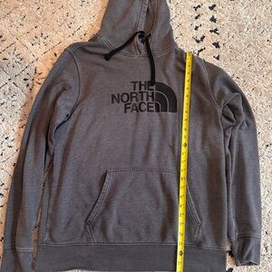 The North Face Gray Sweatshirt with Hood and Ribbed Cuffs
